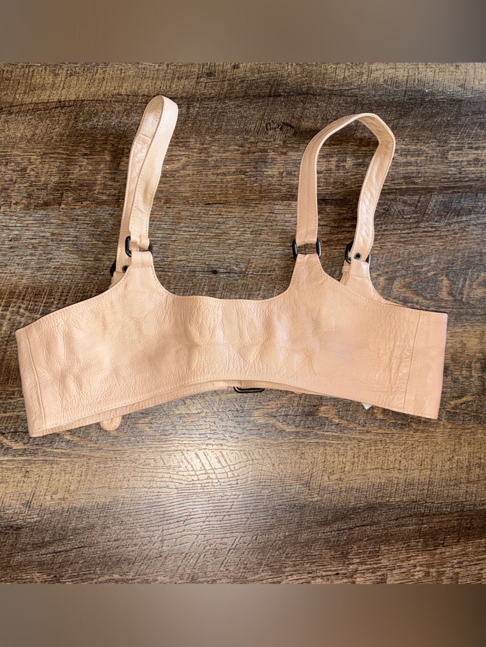 Free People Peach Leather Crop Top